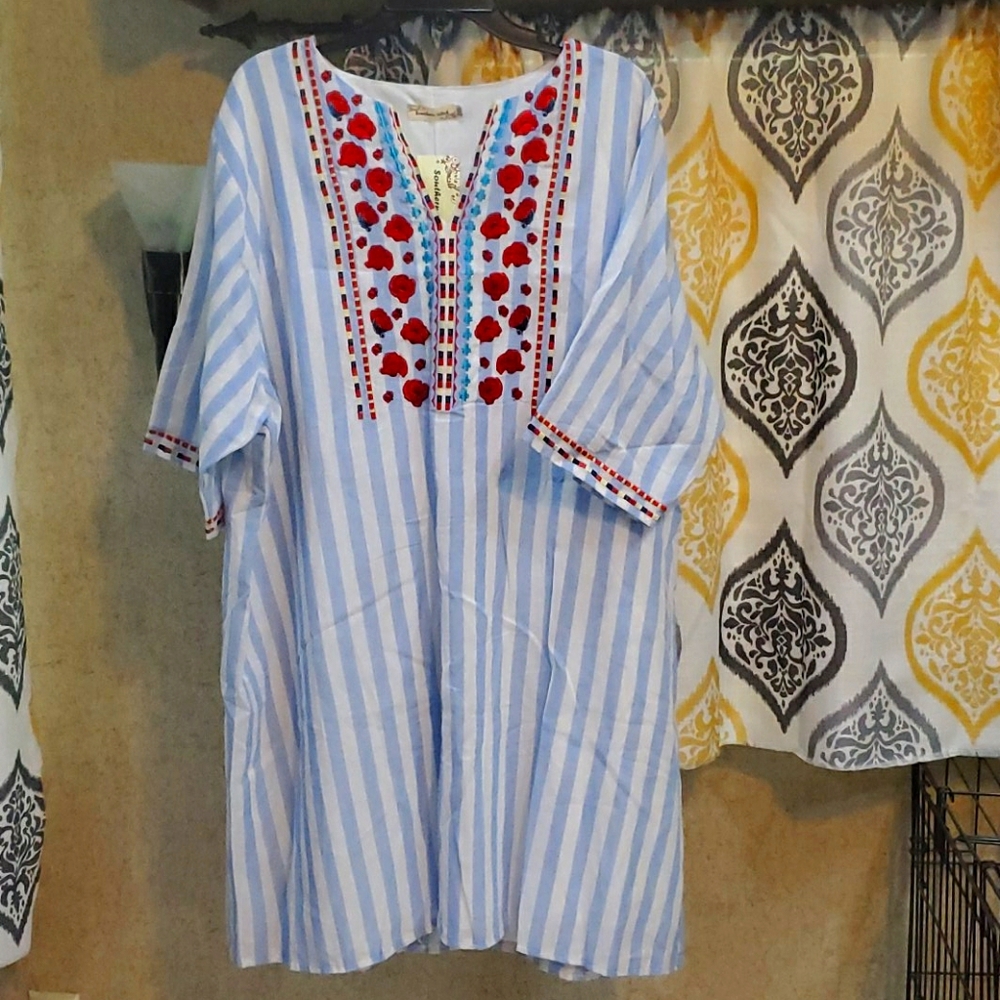 Southern stitch embroidered dress NWT